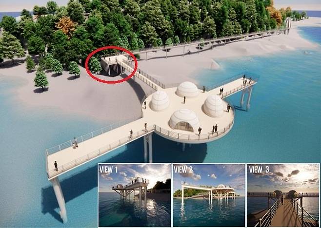 전망대 있던 덕적도 해상낚시공원 기존 조감도 [인천시 옹진군 제공. 재판매 및 DB 금지]