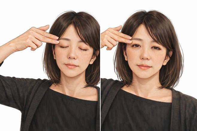 안검하수 자가 테스트. 사진=AI 생성 이미지