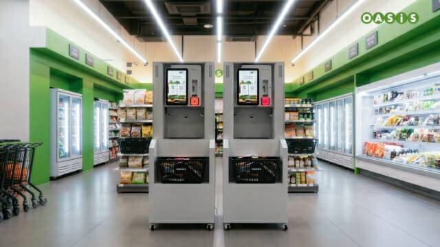 오아시스마켓의 AI 무인계산기 루트 미니