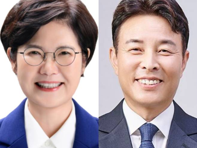 신혜영(왼쪽)·전문학 더불어민주당 대전 서구청장 예비후보. 대전일보DB