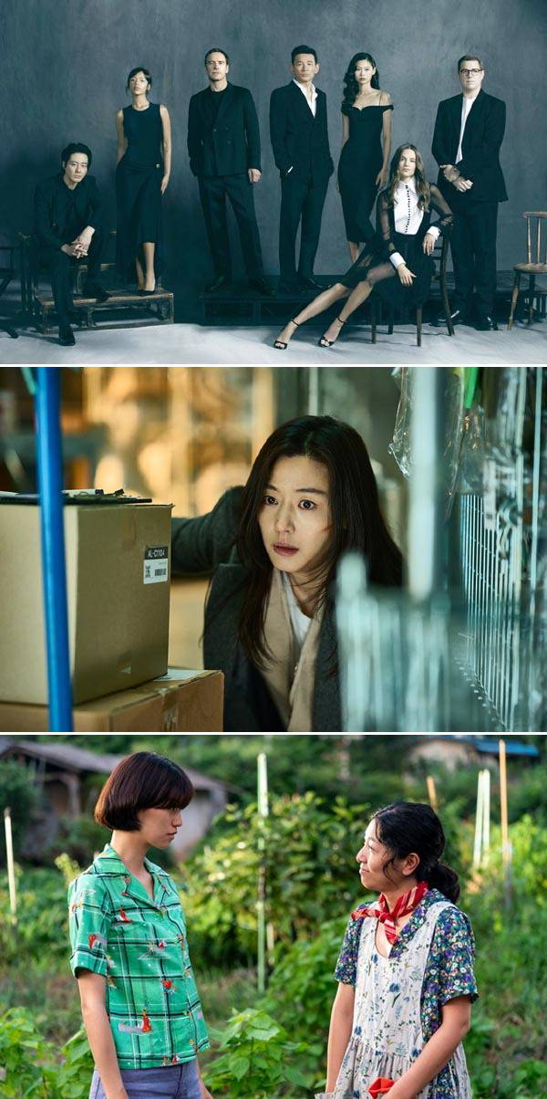 칸국제영화제가 꾸준히 관심을 보인 한국 영화감독들이 올해 행사에 대거 초청받았다. 위쪽부터 칸영화제 경쟁 부문에 진출한 나홍진 감독의 ‘호프’, 미드나잇 스크리닝 초청작 연상호 감독의 ‘군체’, 감독주간 부문에서 볼 수 있는 정주리 감독의 ‘도라’.   각 배급사 제공