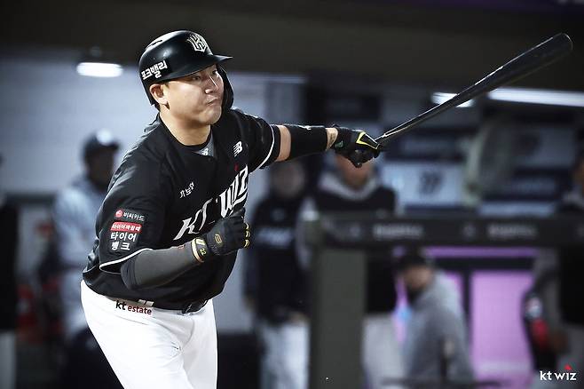 kt 장성우의 지난 7일 경기 모습.  [kt wiz 제공. 재판매 및 DB 금지]