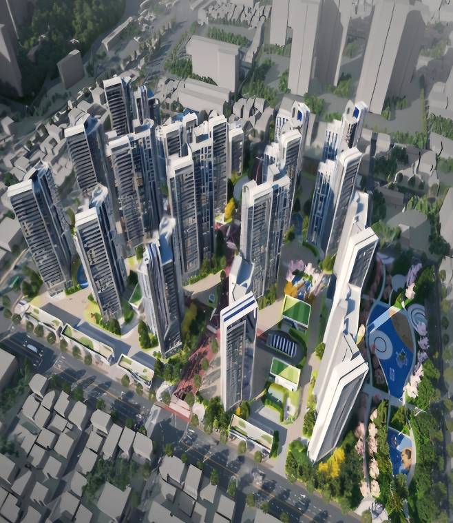 포항시 죽도5구역 재개발정비사업지 조감도./임창희 선임기자