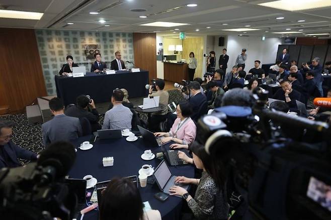 정원오 더불어민주당 서울시장 후보가 16일 서울 중구 프레스센터에서 열린 서울외신기자클럽 초청간담회에서 발언하고 있다. 연합뉴스