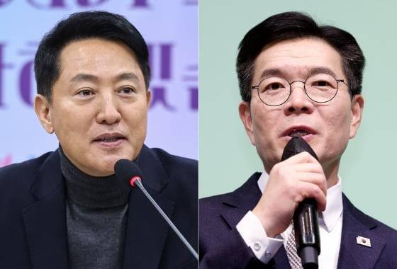 오세훈 서울시장과 정원오 전 성동구청장. /뉴스1