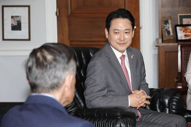 미국 워싱턴DC를 방문해 일정을 소화 중인 장동혁 국민의힘 대표 (사진, 김민수 최고위원 SNS)