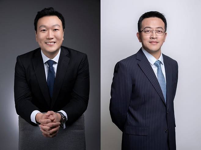 (왼쪽부터) 네이슨 촹 AIA생명 대표, 피셔 장 AIA생명 이사회 의장. 사진/AIA생명