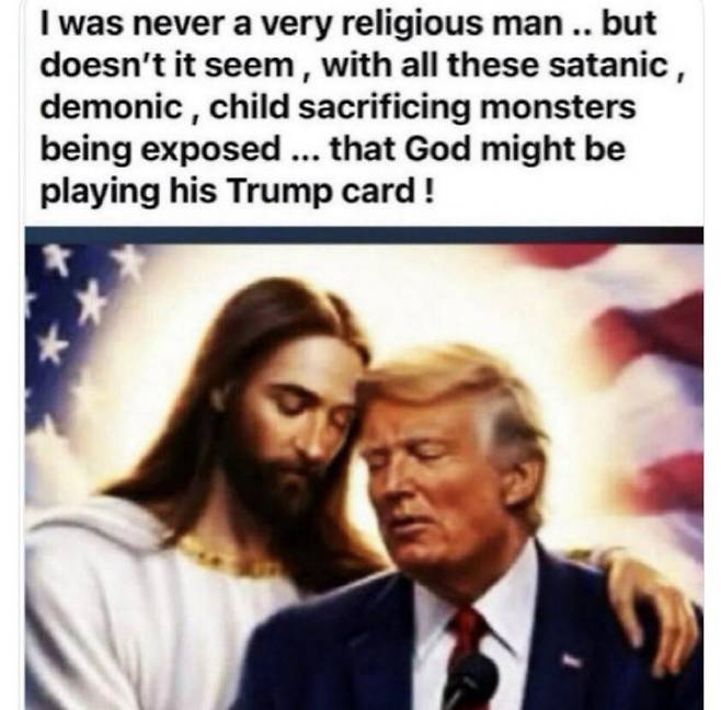 15일(현지 시간) 도널드 트럼프 미국 대통령이 트루스소셜에 자신이 눈을 감고 예수와 머리를 맞대고 있는 인공지능(AI) 합성 사진을 공유했다. 자신을 병자를 치유하는 예수처럼 묘사한 AI 합성 사진을 올려 거센 논란을 일으키고 이를 삭제한 지 사흘 만이다. 사진 출처 트럼프 트루스소셜