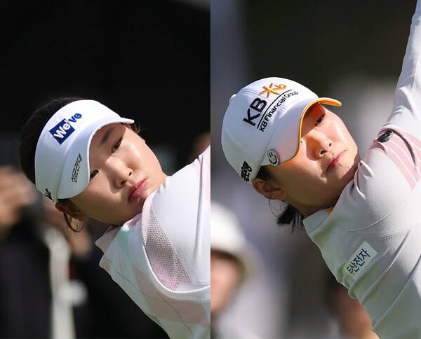 2026년 한국여자프로골프(KLPGA) 투어 넥센·세인트나인 마스터즈 대회에 출전하는 장타자 김민솔, 방신실 프로. 사진제공=KLPGA (사진을 무단으로 사용하지 마십시오.)