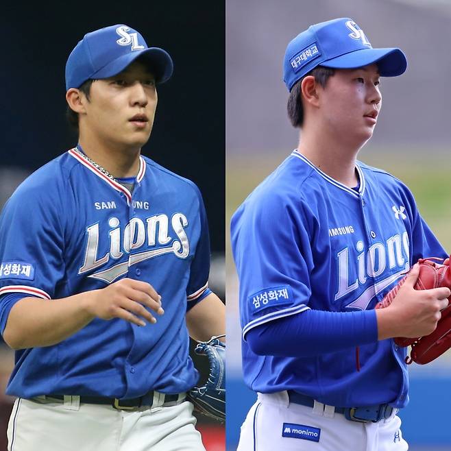 2019년 신인 당시의 원태인과 2026년 신인 장찬희. 삼성 제공