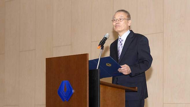 취임사 하는 김희곤 독립기념관장 [연합뉴스/독립기념관 제공]