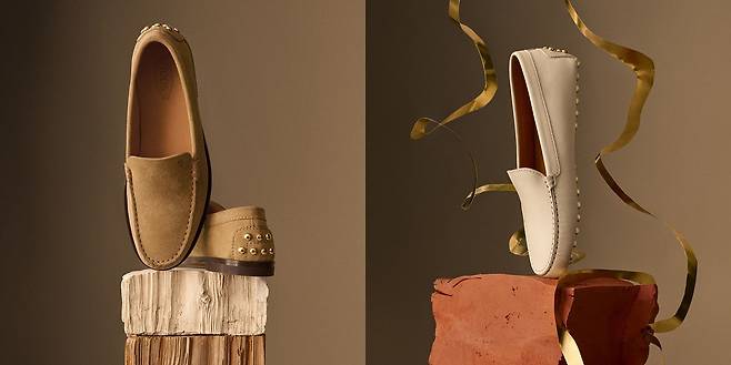 메탈 도트 고미노는 신발 뒷부분 아웃솔에 메탈 장식을 더했다. 고미노 슈즈의 고무 페블에서 영감을 받은 디자인이다. 사진 토즈