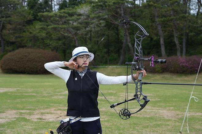 17일 끝난 2026 양궁 국가대표 최종 선발전에서 아이치-나고야 아시안게임 컴파운드 여자 대표로 뽑힌 박정윤. 사진 대한양궁협회