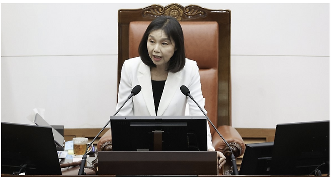 최호정 서울시의회 의장. 연합뉴스 자료사진.