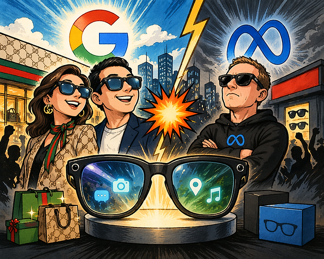 구찌, 구글 손잡고 ‘AI 안경’ 내놓는다…럭셔리 업계 첫 도전 [그림=챗GPT]