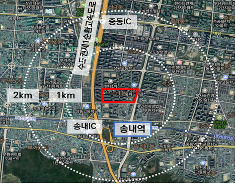 선도지구로 선정된 경기 부천 중동의 반달마을A구역.[LH 제공]