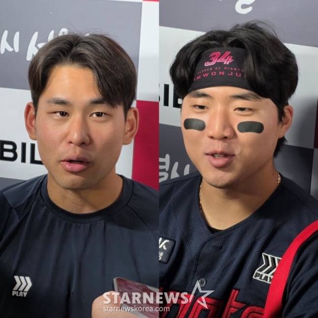 롯데 김진욱(왼쪽)-손성빈. /사진=김동윤 기자
