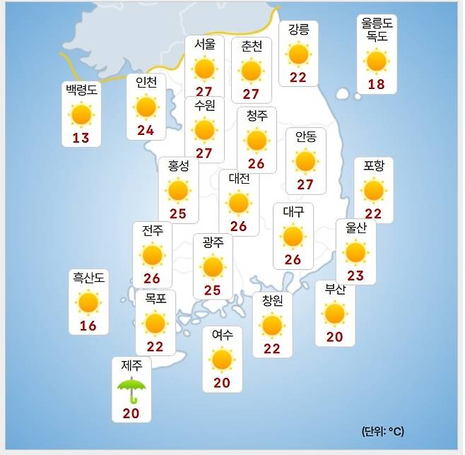기상청= 오늘 오후 날씨