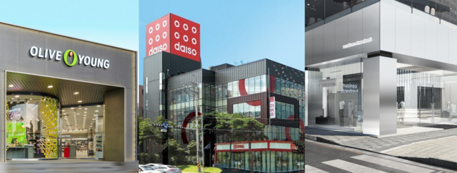 오프라인 유통의 절대강자였던 백화점 3사(롯데·신세계·현대)가 신흥강자인 '올다무(올리브영·다이소·무신사)'의 거센 추격에 흔들리고 있다. 최근에는 외국인 관광객을 놓고 백화점 3사와 올다무의 마케팅 경쟁도 치열해지고 있다. /올리브영·다이소·무신사