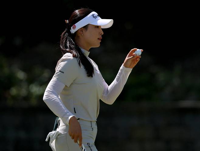 18일(한국시간) 윤이나의 JM 이글 로스앤젤레스(LA) 챔피언십 2라운드 경기 모습. AFP=연합뉴스&nbsp;