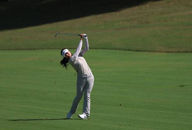 18일(한국시간) 윤이나의 JM 이글 로스앤젤레스(LA) 챔피언십 2라운드 경기 모습. AFP=연합뉴스&nbsp;