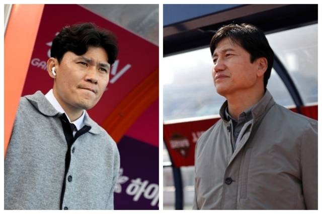 ▲ 강원FC 정경호 감독(왼쪽)과 전북현대 정정용 감독. 한국프로축구연맹 제공
