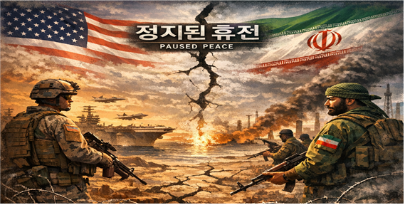 미국과 이란의 휴전속 대치 상황에 대한 상상도. 김태준 한반도안보문제연구소장 AI 그림