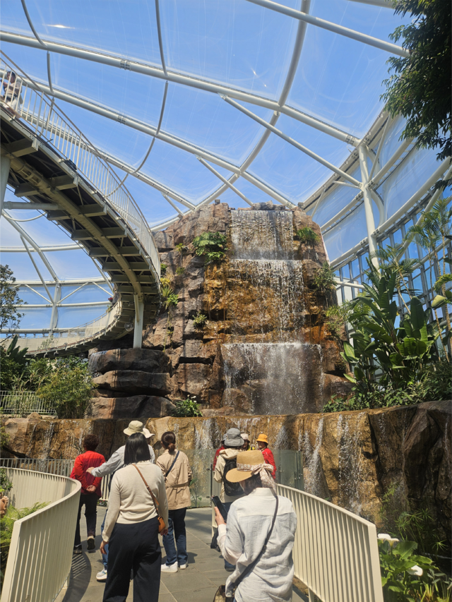 식물원 내 인공폭포.