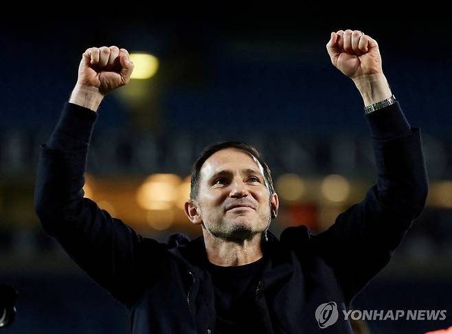 코번트리의 EPL 승격에 기뻐하는 프랭크 램퍼드 감독.  [로이터=연합뉴스]