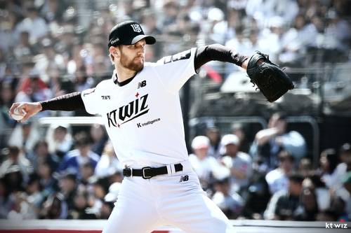 kt 보쉴리의 5일 삼성전 투구 모습.  [kt wiz 제공. 재판매 및 DB 금지]