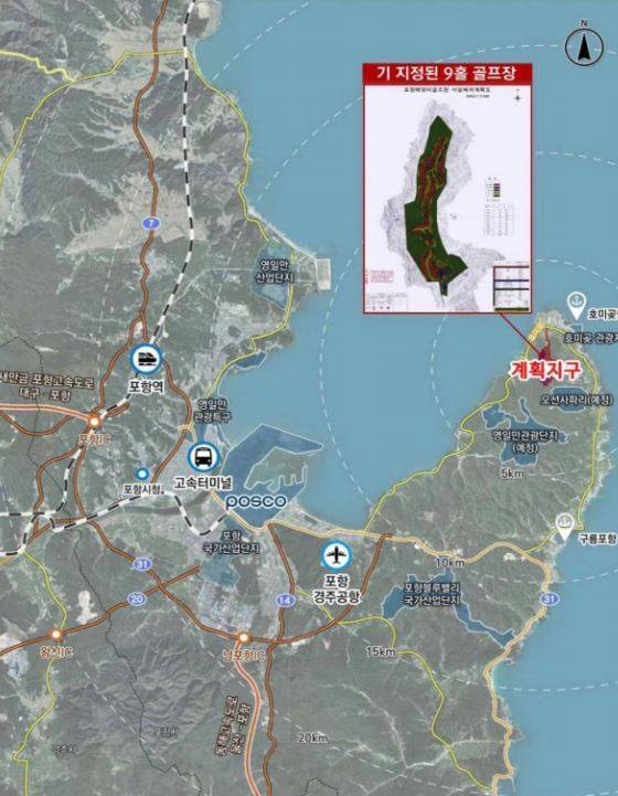포항 남구 호미곶 골프앤리조트 현장 위치도. / 포항시제공