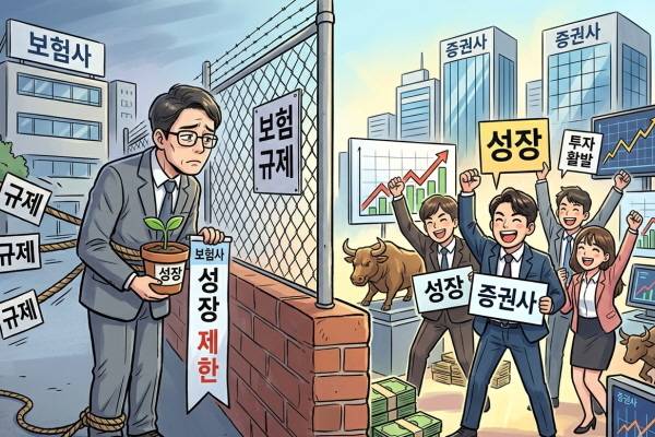 ▲국내 금융시장에서 보험-자본시장의 입지가 엇갈리고 있다.[이미지=제미나이]