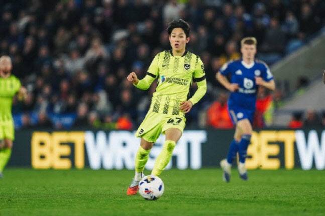 포츠머스 시절 양민혁. 사진=포츠머스