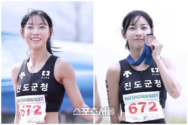 ‘육상 카리나’ 김민지, 진도군 명예 걸고 200m 동메달 획득