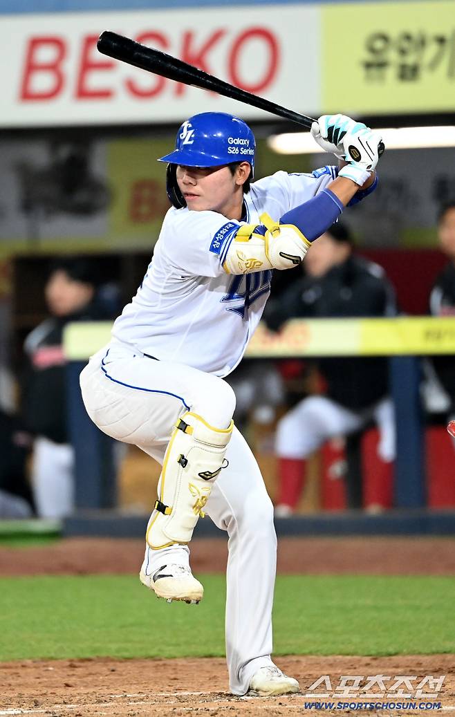 23일 대구삼성라이온즈파크에서 열린 KIA와 삼성의 시범경기. 삼성 함수호가 타격을 하고 있다. 대구=허상욱 기자wook@sportschosun.com/2026.03.23/