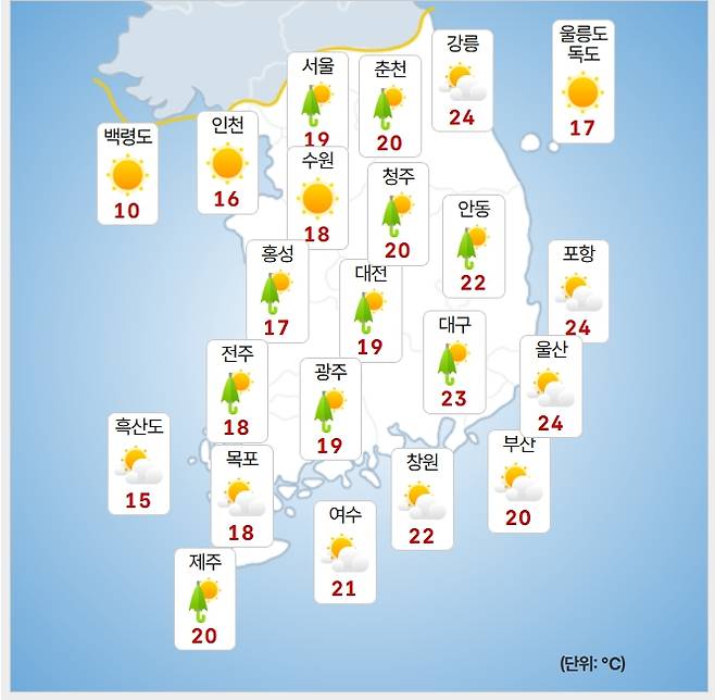 ⓒ기상청: 내일(20일) 오후 날씨