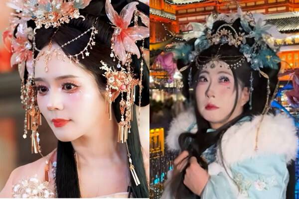 왼쪽부터 왕훙 체험을 한 한가인, 박명수. 유튜브 ‘자유뷰인 한가인', ‘할명수’ 영상 갈무리