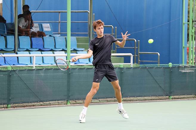 양다니엘의 경기 모습.  [대한테니스협회 제공. 재판매 및 DB 금지]