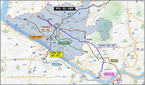 제5차 국가철도망 구축계획 및 대도시권 광역교통 시행계획 건의 노선. / 사진=고양시