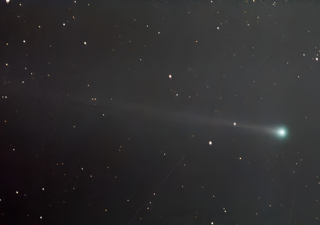 18만 년 만에 돌아온 ‘판스타즈 혜성’이 오늘 태양과 가장 가까운 지점을 통과했으며, 이번 방문을 끝으로 태양계를 영구히 이탈한다. 사진=일본 국립천문대 캡쳐.