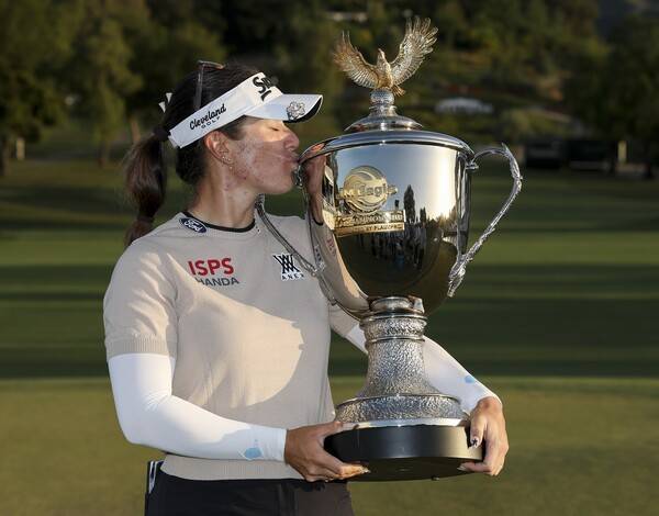 윤이나, 황유민, 고진영, 이미향, 최운정, 전인지, 이정은6, 이동은, 김효주, 최혜진 프로와 함께 2026년 미국여자프로골프(LPGA) 투어 JM이글 LA 챔피언십에 출전한 한나 그린(호주)이 연장전에서 김세영, 임진희 프로를 제치고 우승을 차지했다. 사진제공=LPGA_Getty Images (사진을 무단으로 사용하지 마십시오.)