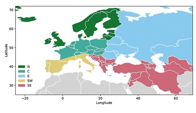 과학자들이 고대 및 현대 인류의 DNA 표본을 수집한 지역. 하버드대 의대 제공