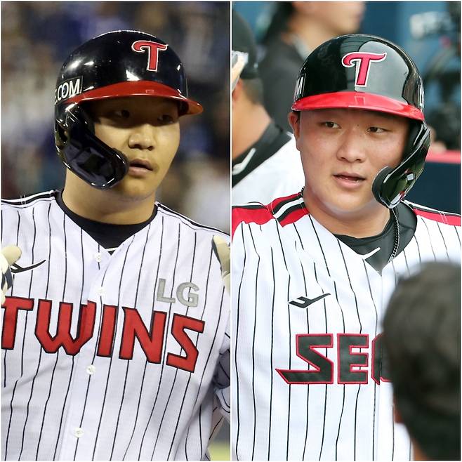 LG 문보경(왼쪽)과 이재원. IS 포토