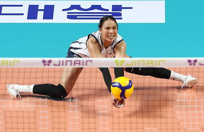 지난 시즌 한국도로공사에서 활약한 태국 국가대표 출신 아시아쿼터 타나차. 도로공사와 GS칼텍스가 영입 경쟁 중이다. 뉴시스