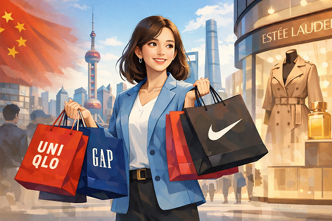 ‘애국주의’ 소비 트렌드로 큰 타격을 입었던 글로벌 중저가 브랜드들이 중국 시장에서 다시 고객을 확보하고 있다. [ChatGPT]