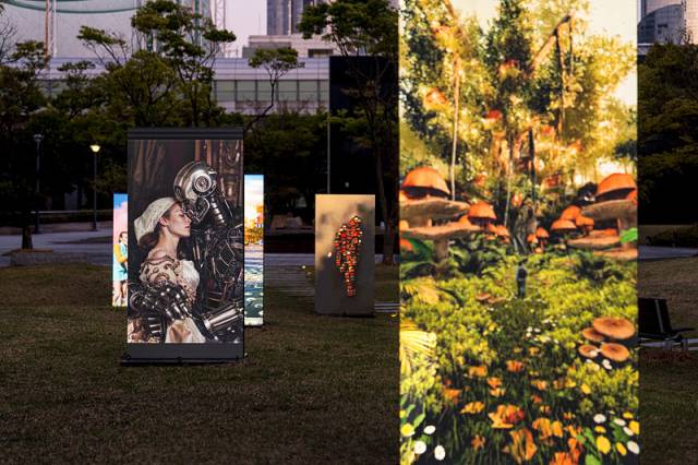 지난해 부산시립미술관 야외 조각공원에서 열린 '루프 랩 부산' 전시 '디지털 서브컬처: 모두가 창조자' 전시 전경. 부산시립미술관 제공