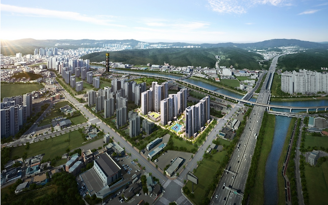 용인 고림 동문 디 이스트 항공조감도.(사진제공=동문건설)