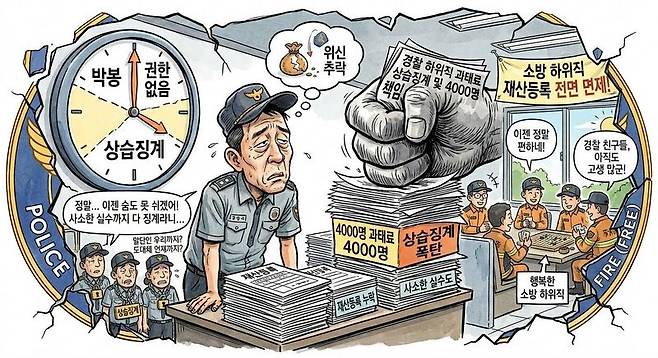 한 온라인 커뮤니티에 올라온 경찰관 재산신고 관련 풍자 이미지. 온라인 커뮤니티 캡처