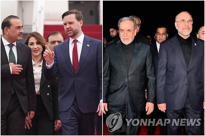 1차 협상 당시 미국 대표단(왼쪽)과 이란 대표단. 연합뉴스