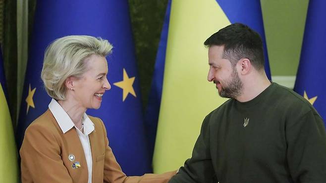 폰데어라이엔 EU 집행위원장과 젤렌스키 우크라 대통령